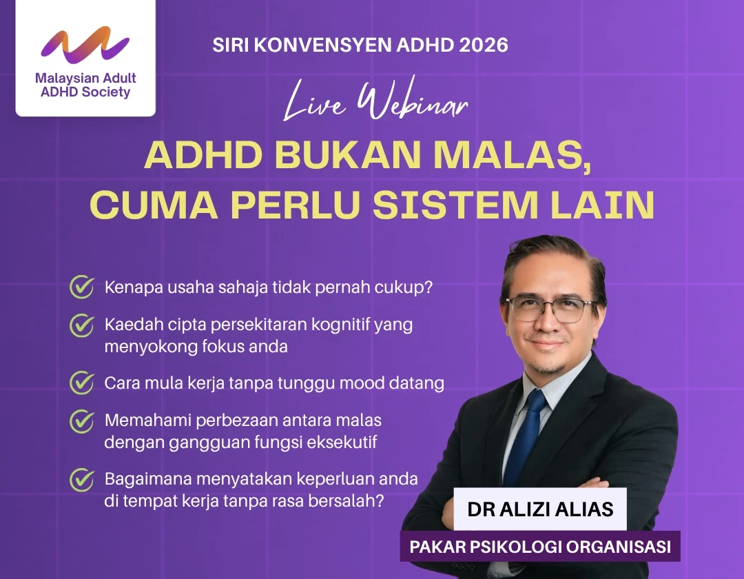 Poster ADHD Bukan Malas, Cuma Perlu Sistem Lain